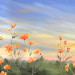 Sun Kissed Cosmos 24 x 12 Oil and Wax